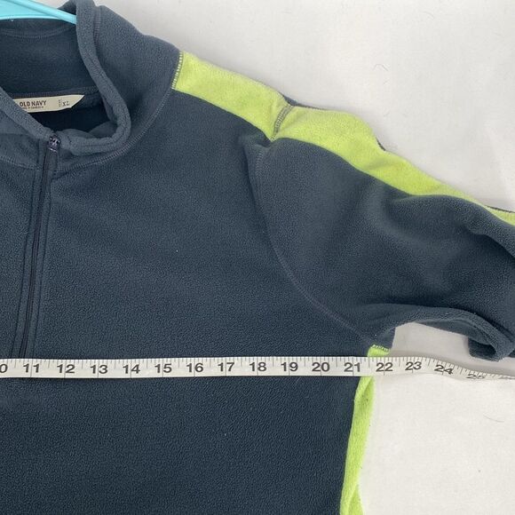 Old Navy 1/2 Zip Pullover Mock Neck Fleece Running Jacket Gray Yellow XL - Picture 8 of 9